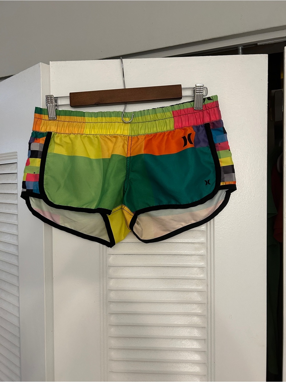 Hurley Multi-Color Striped Women's Swim Shorts